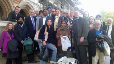 Residents on Town Hall steps